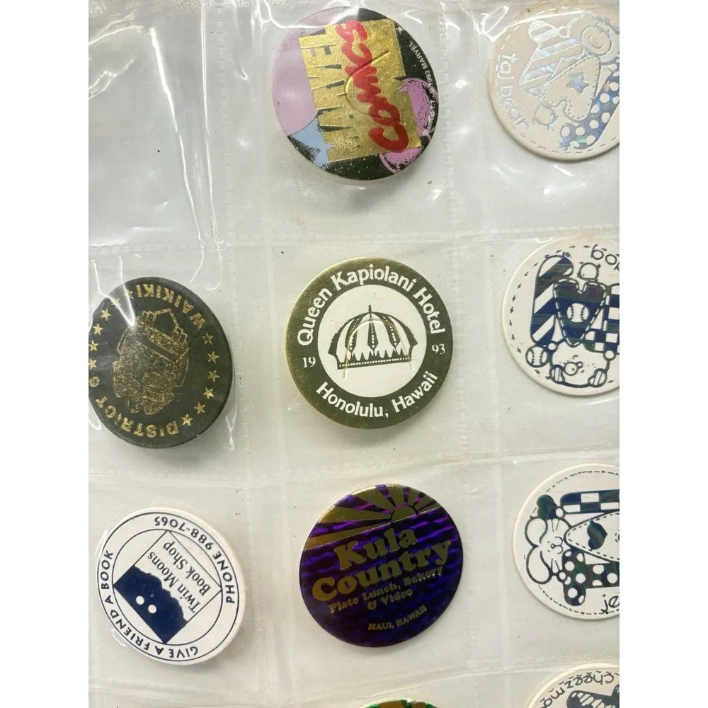 Vintage 90s Pog Milk Caps Lot of 20+Assorted Collectible Game 94 Hawai'i  POGs
